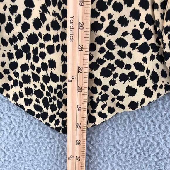 MINKPINK Blazer Women Medium Beige Animal Cheetah Print Open Front Office Career - Picture 9 of 10